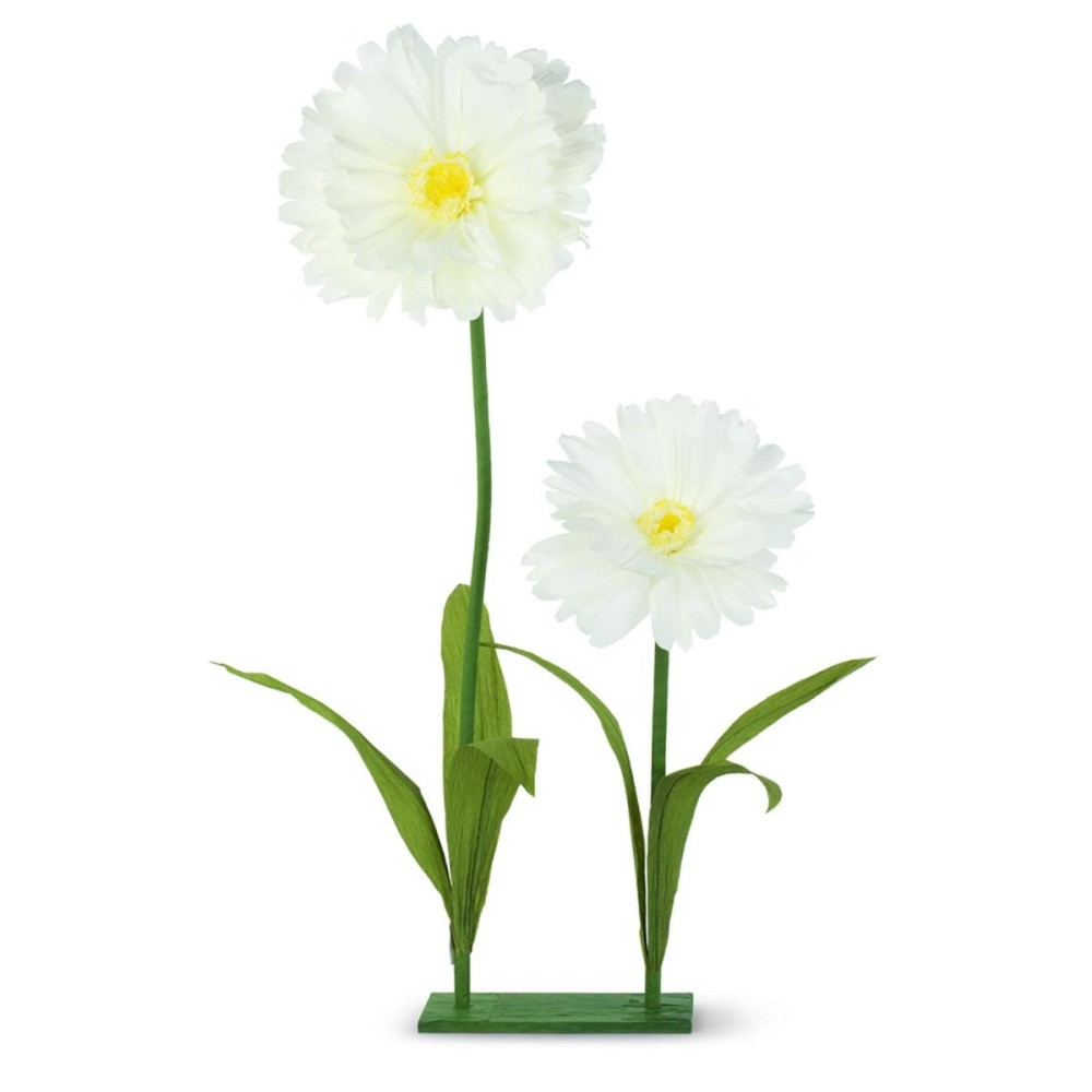 BASE CON 2 FIORI CARTA BIANCHI H.110CM.